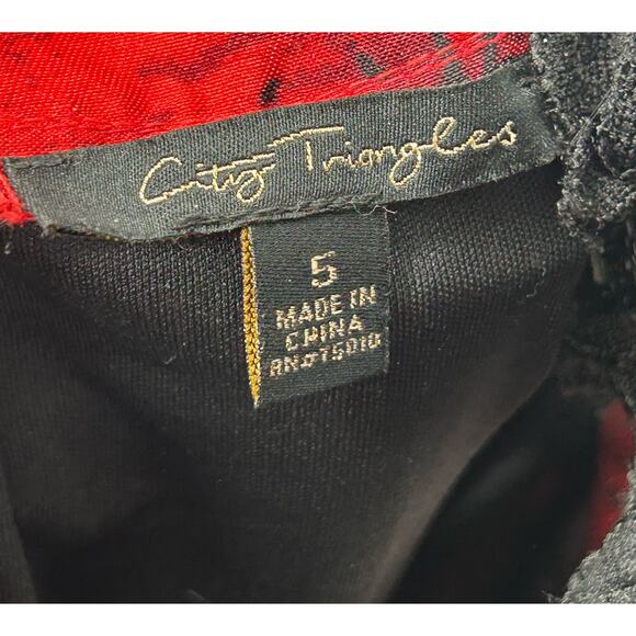 City Triangles Prom Cocktail two Piece Party Black Red Lace Juniors Size 5 - Picture 11 of 12